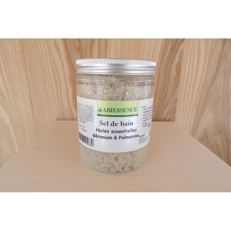 Sel de bain à l'huile Essentielle de Palmarosa et Géranium Sel de bain à l'huile Essentielle de Palmarosa et Géranium