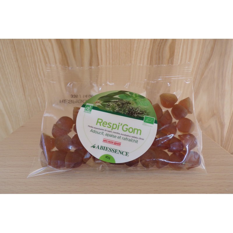 Recharge Respi'Gom aux huiles essentielles biologiques - 45gr Recharge Respi'Gom aux huiles essentielles biologiques - 45gr