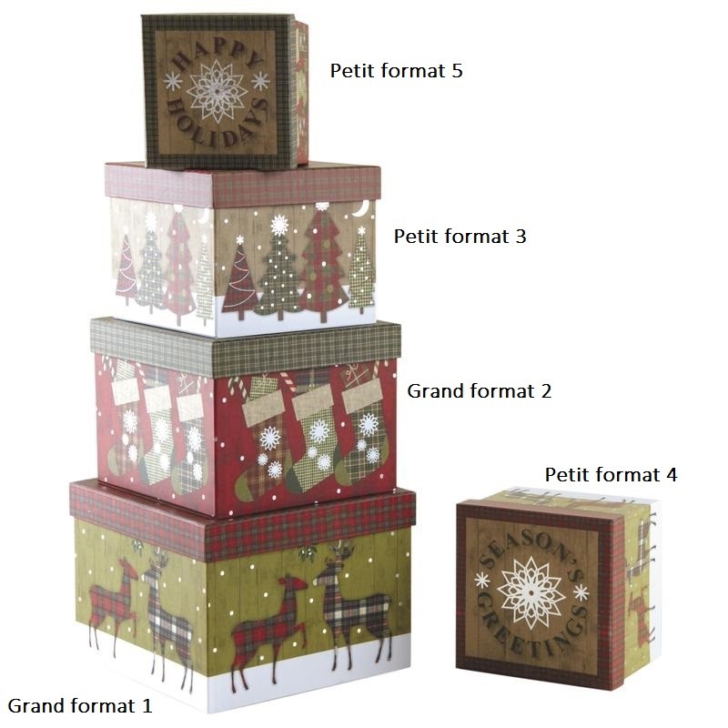 Boite de Noël carrée en carton Boite de Noël carrée en carton